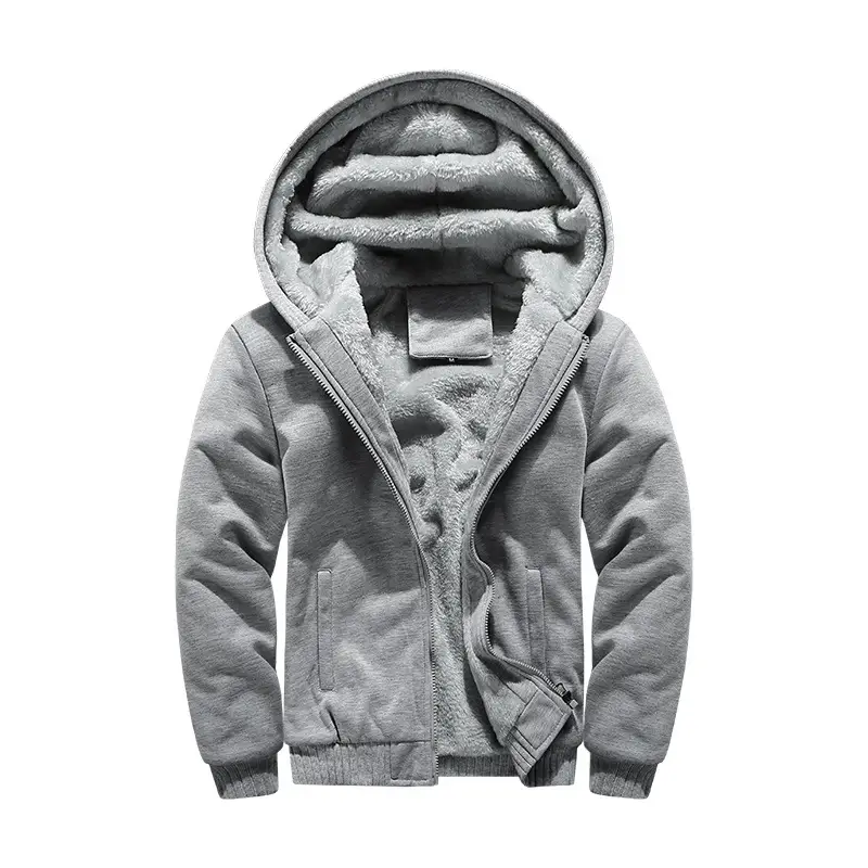 New Men's Black Hooded Sweatshirt Winter Jacket - Image 8