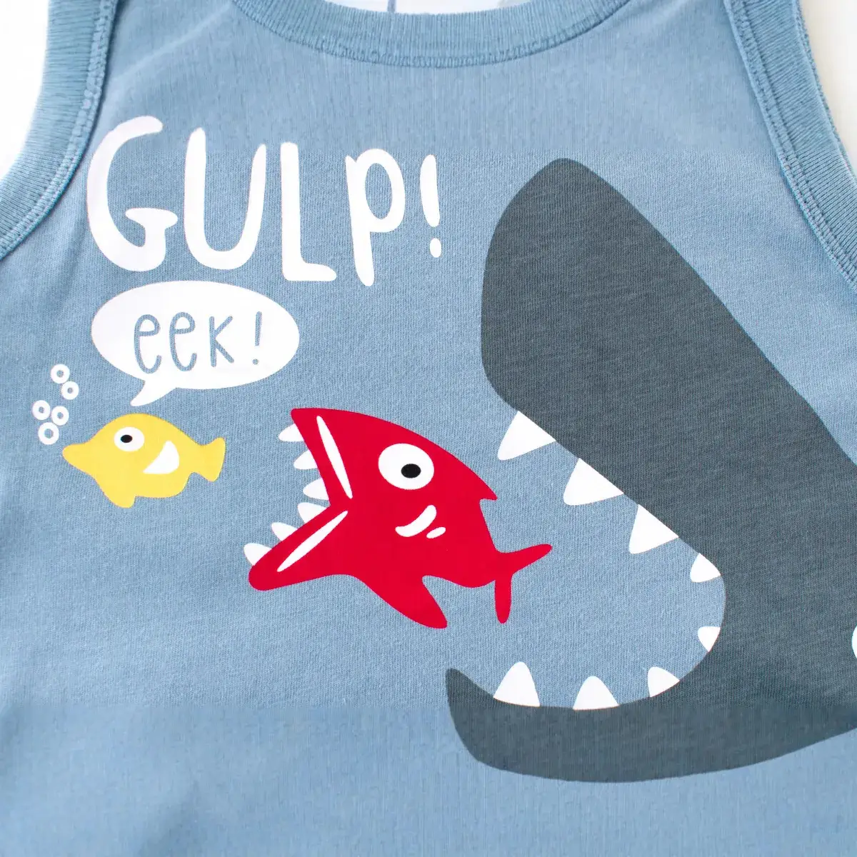 Children's Sleeveless Vest Blue Pure Cotton Summer - Image 2