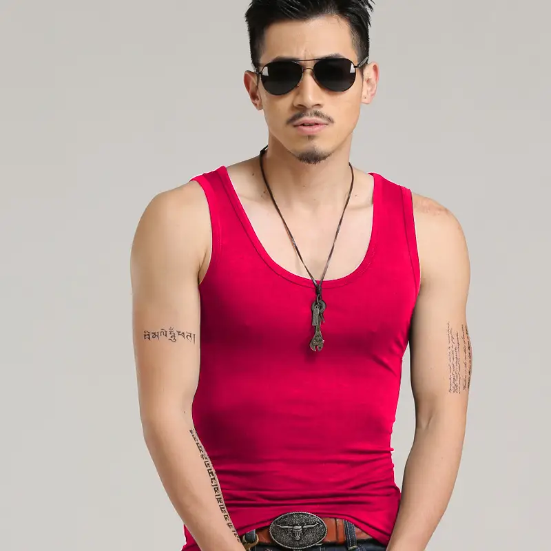 2025 Men's White Tight Fitting Sports Fitness Tank Top - Image 6