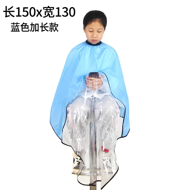 Transparent Hairdressing Wing Watch Mobile Phone Play Games Waterproof Fabric Children's Hairdressing and Haircutting Wing - Image 6