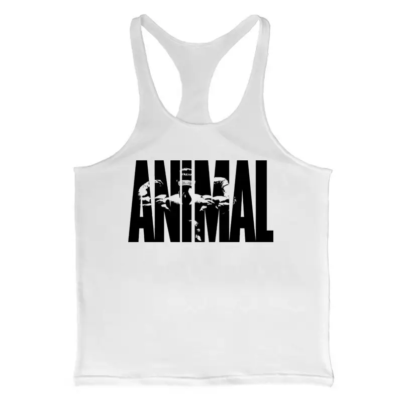 Blue ANIMAL Graphic Men's Camisole I-Shaped