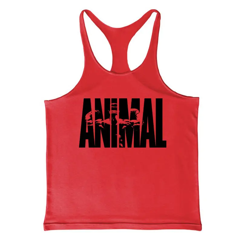 Blue ANIMAL Graphic Men's Camisole I-Shaped