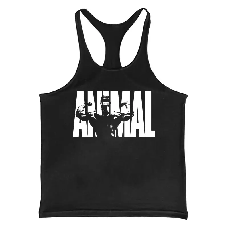 Blue ANIMAL Graphic Men's Camisole I-Shaped