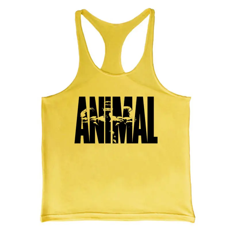 Blue ANIMAL Graphic Men's Camisole I-Shaped