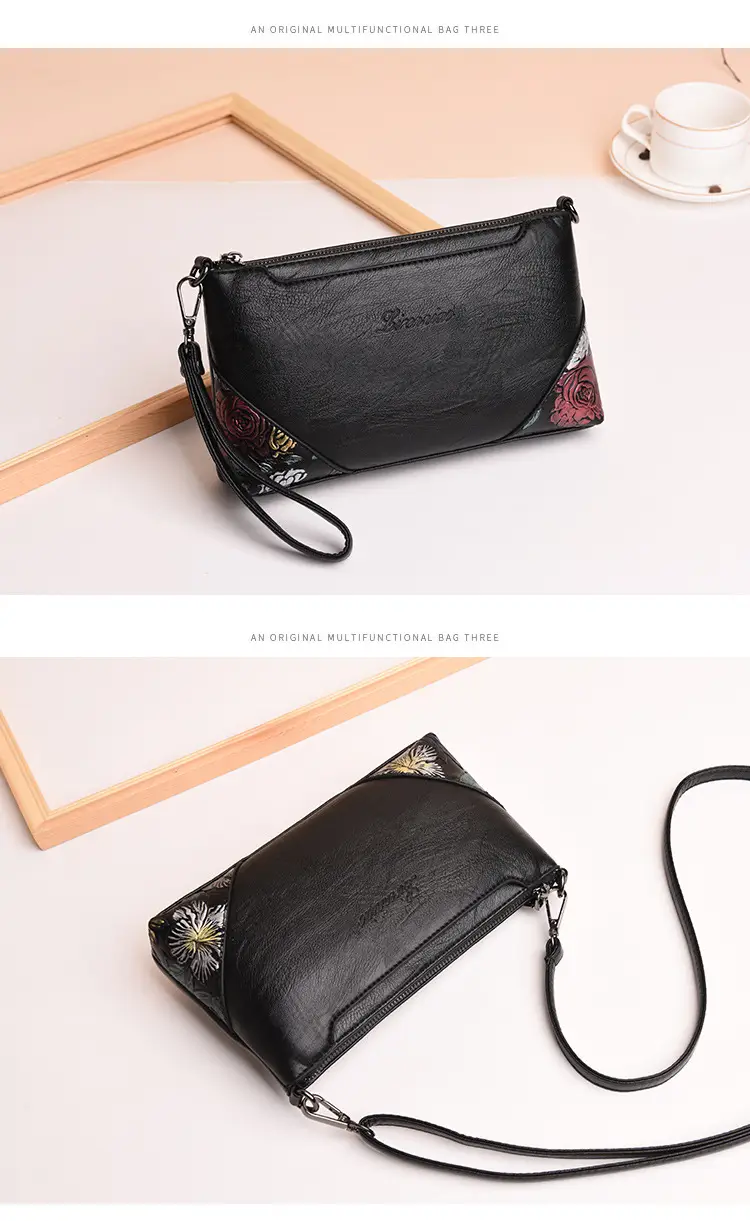 Black Embroidered Coin Clutch Bag for Women — feature 17