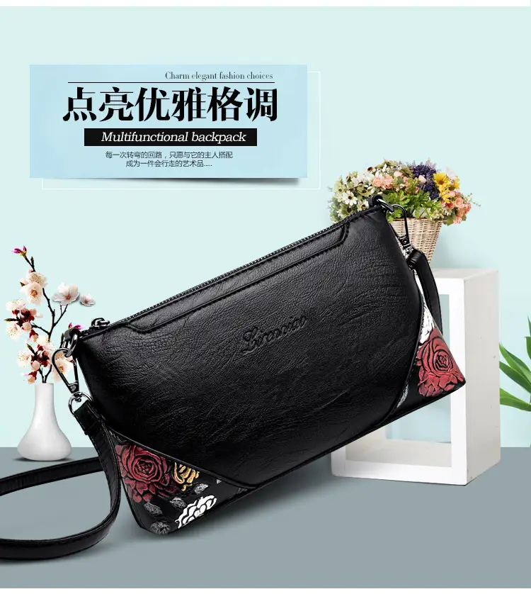 Black Embroidered Coin Clutch Bag for Women — feature 3