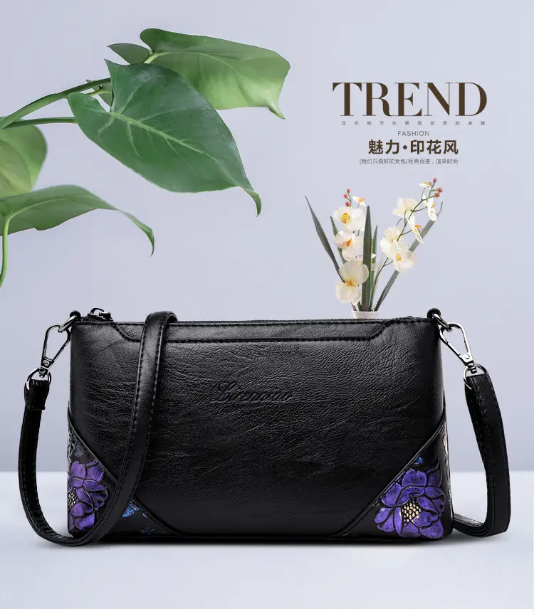 Black Embroidered Coin Clutch Bag for Women — feature 4