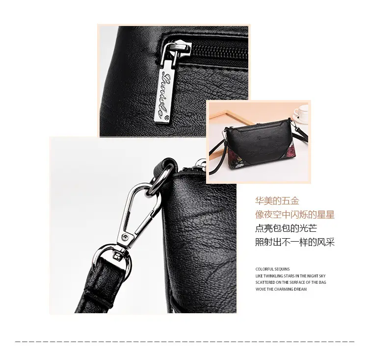 Black Embroidered Coin Clutch Bag for Women — feature 7