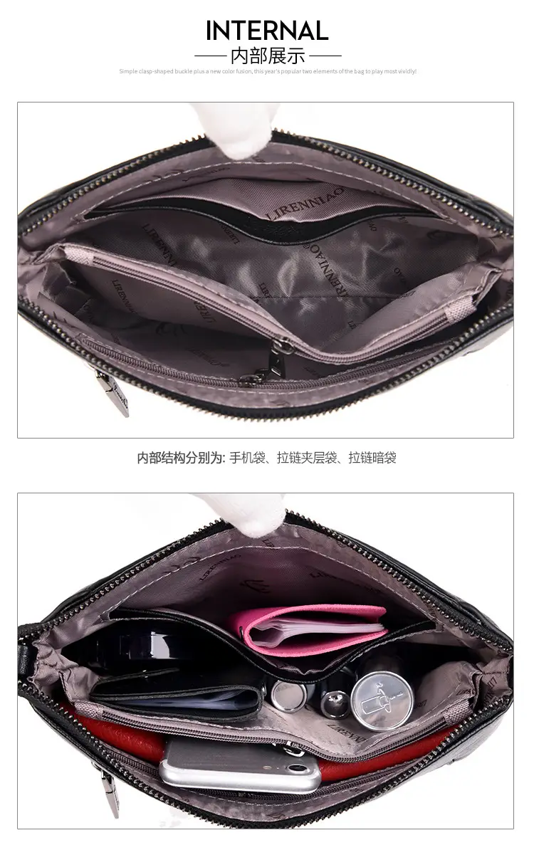 Black Embroidered Coin Clutch Bag for Women — feature 8