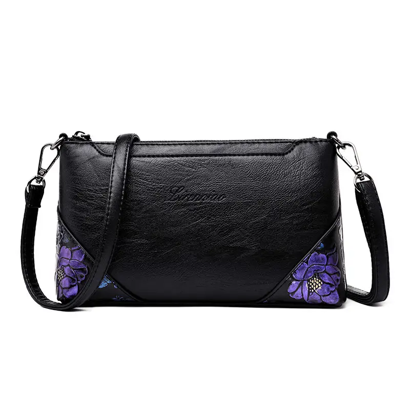 Black Embroidered Coin Clutch Bag for Women - Image 2