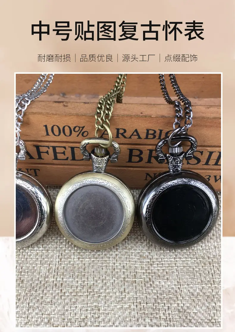 Ready Stock, Quick Delivery, Medium Size Map, Flip-Top Retro Pocket Watch, Kidsren's Watch, DIY Necklace Watch, Student Watch, Wholesale with Pictures — feature 1