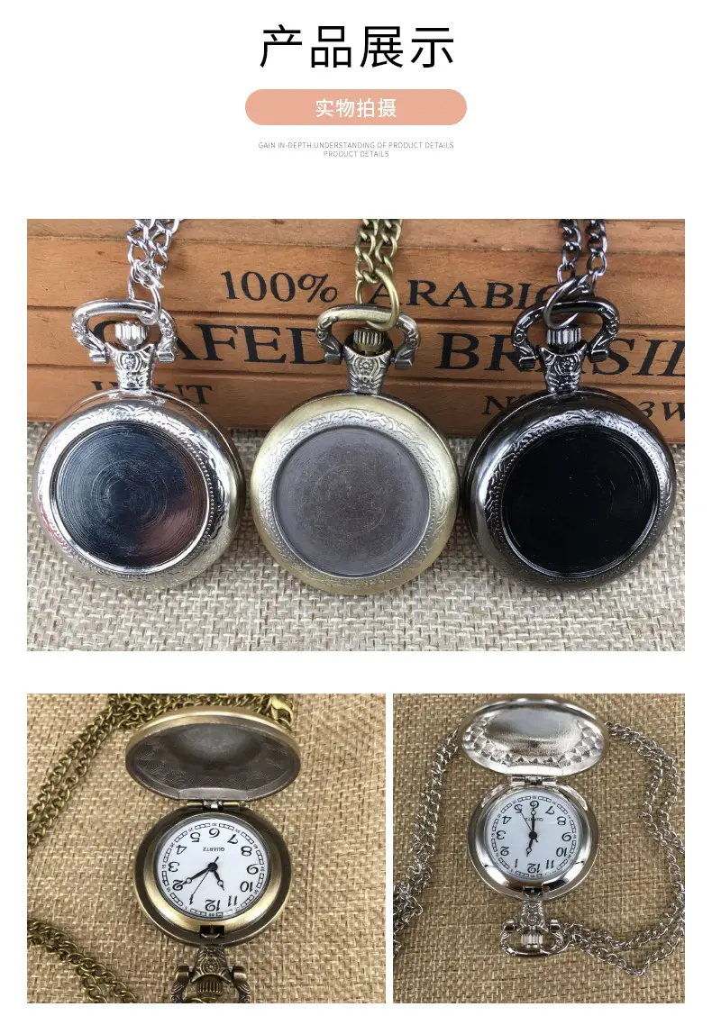 Ready Stock, Quick Delivery, Medium Size Map, Flip-Top Retro Pocket Watch, Kidsren's Watch, DIY Necklace Watch, Student Watch, Wholesale with Pictures — feature 9