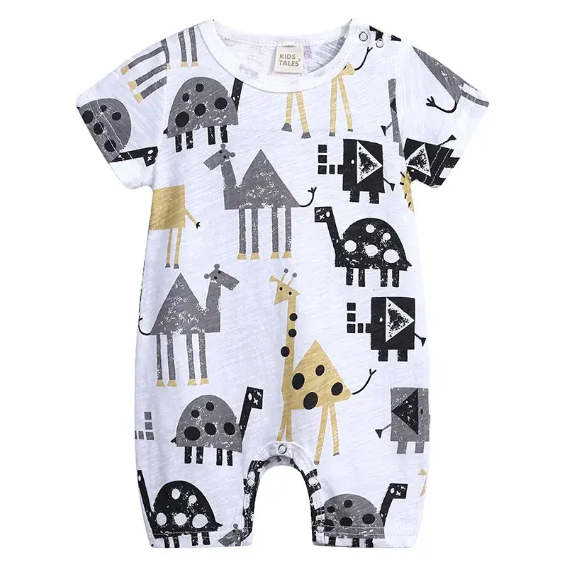 Baby Bear Print Shorts Suit for Newborns White Black Grey - Image 2