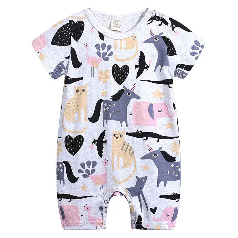 Baby Bear Print Shorts Suit for Newborns White Black Grey - Image 4