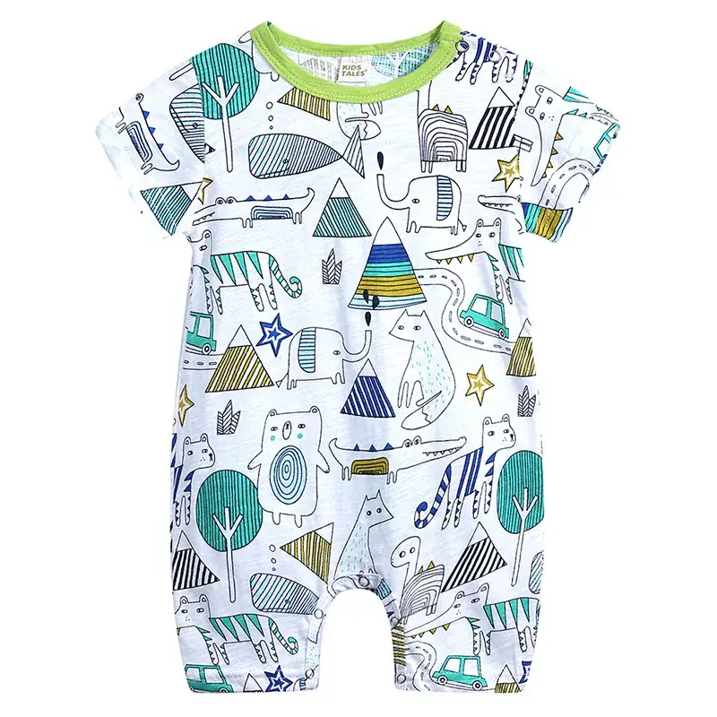 Baby Bear Print Shorts Suit for Newborns White Black Grey - Image 5