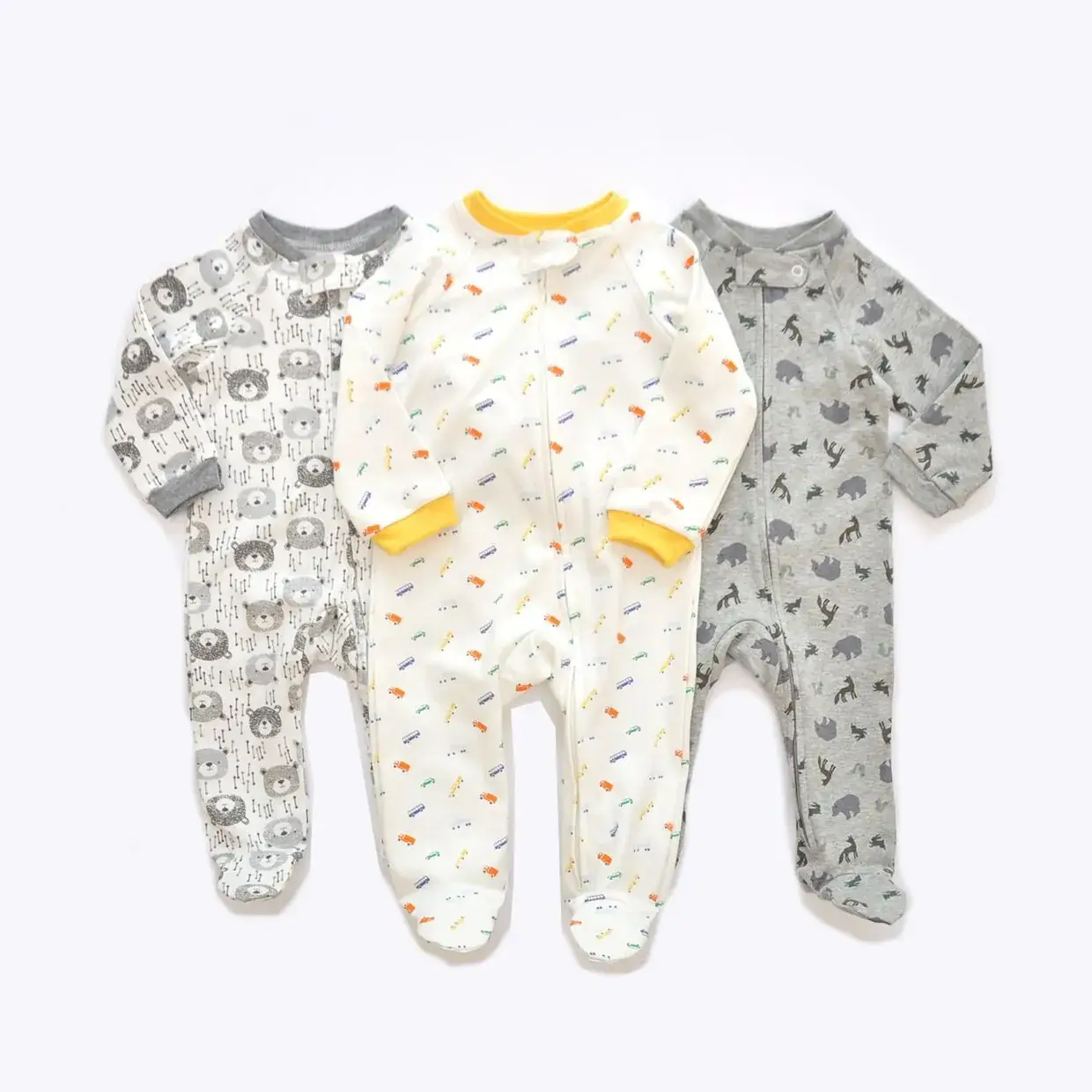 Baby Cotton Zippered Romper Set Blue Pink - Image 13
