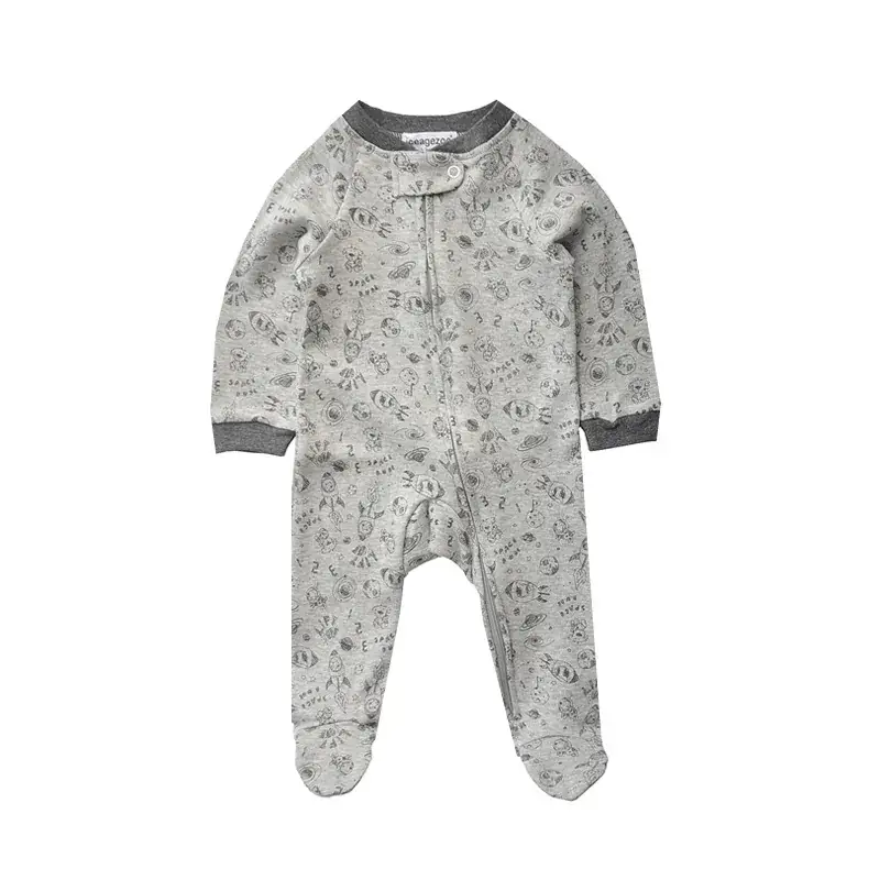 Baby Cotton Zippered Romper Set Blue Pink - Image 11