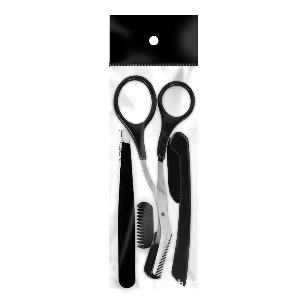 Folding Stainless Steel Eyebrow Trimming Kit 3-Piece White - Image 6
