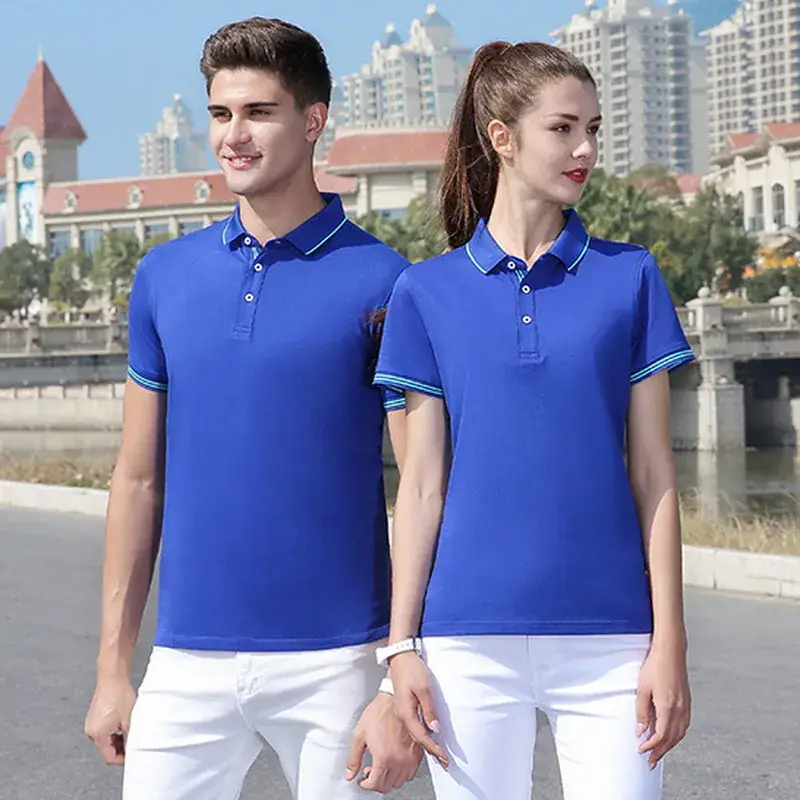 Men's Red Polo Shirt Mercerized Cotton Lapel Button - Image 10