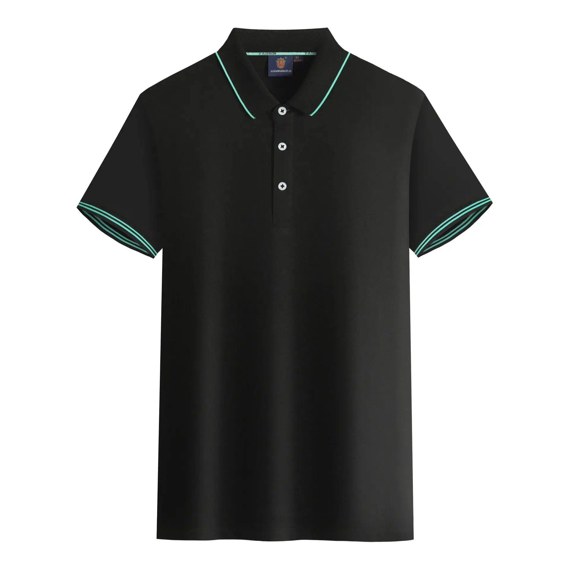 Men's Red Polo Shirt Mercerized Cotton Lapel Button - Image 5