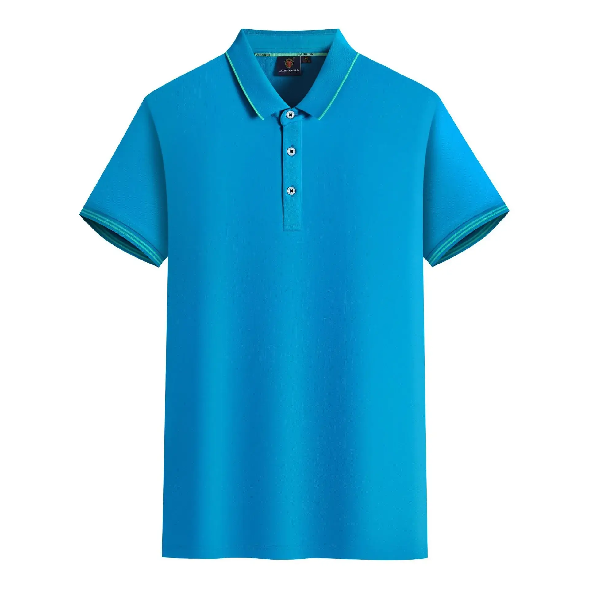 Men's Red Polo Shirt Mercerized Cotton Lapel Button - Image 6
