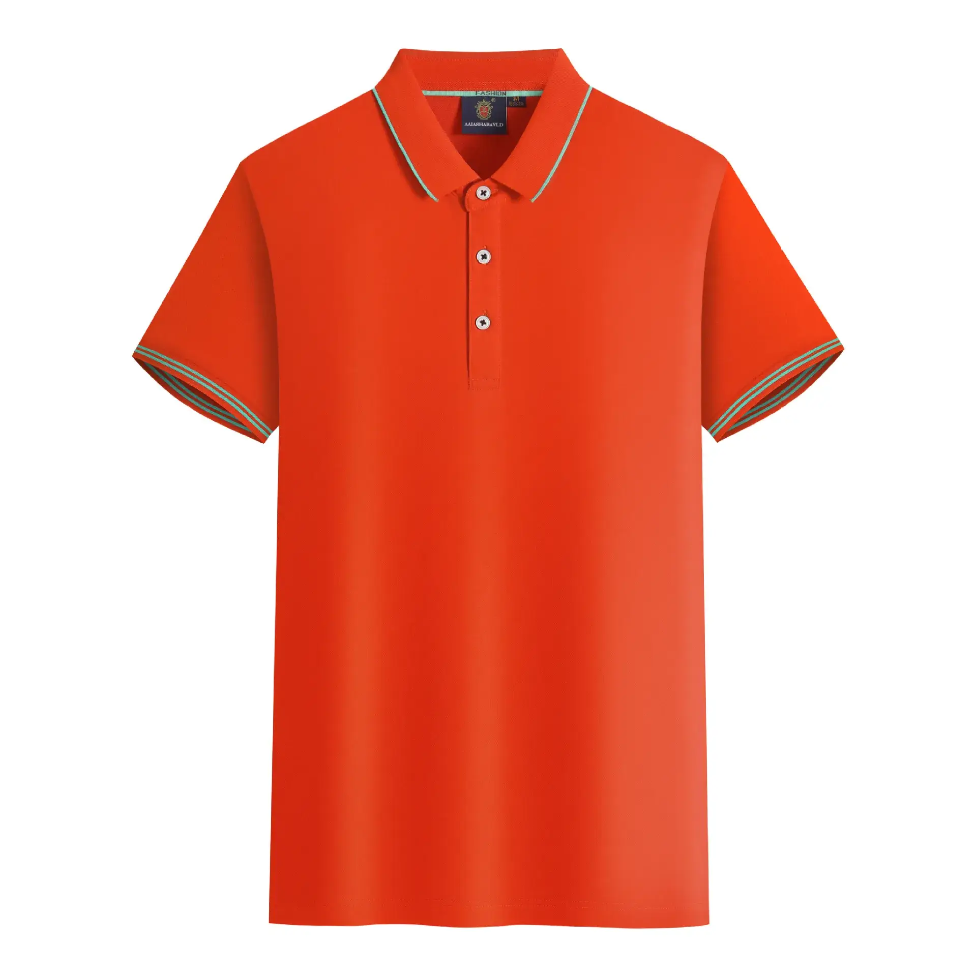 Men's Red Polo Shirt Mercerized Cotton Lapel Button - Image 7