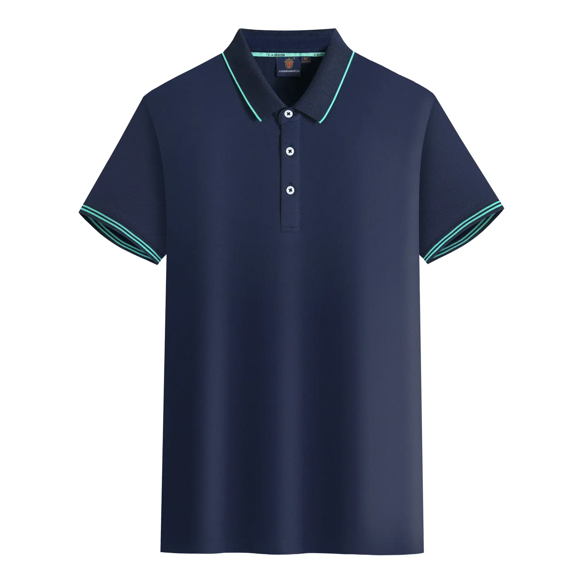 Men's Red Polo Shirt Mercerized Cotton Lapel Button - Image 8