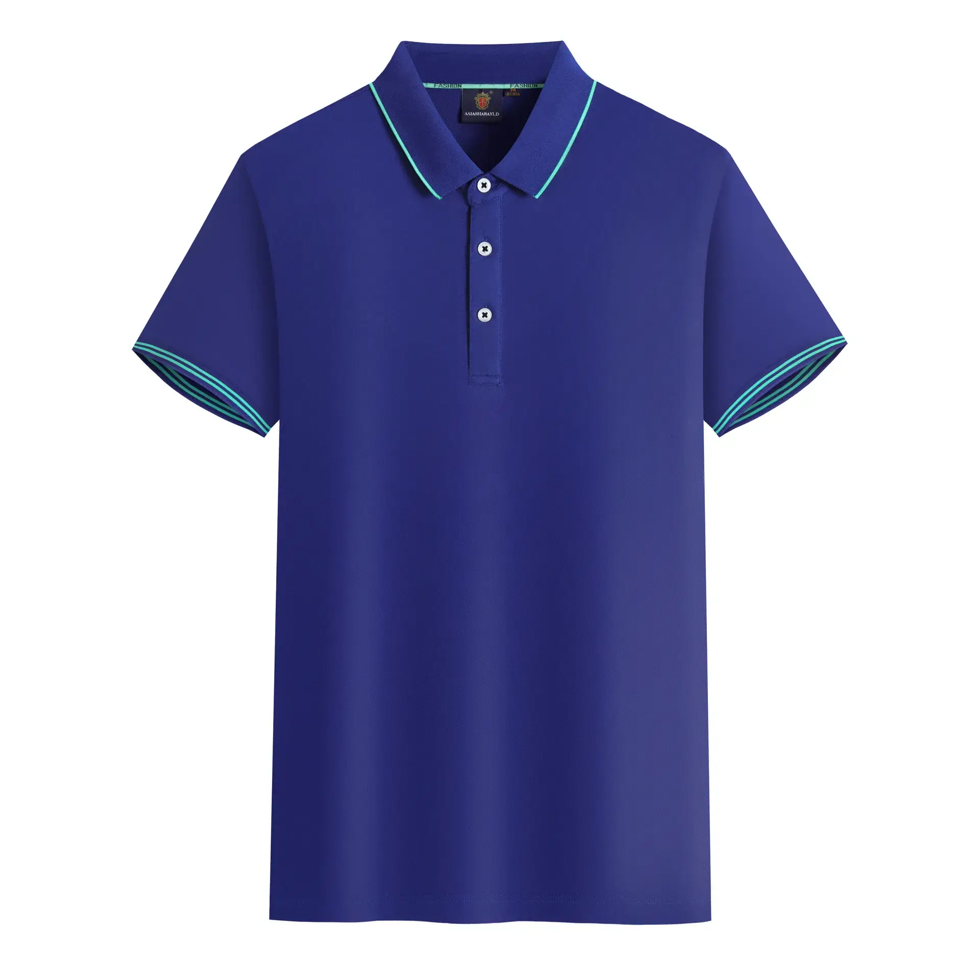 Men's Red Polo Shirt Mercerized Cotton Lapel Button - Image 9