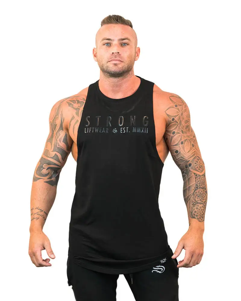 Men's Black Strong Vibha 2018 Vest Sweat - Image 3