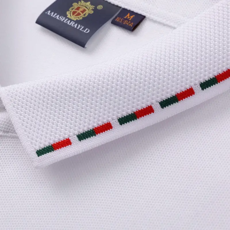 Men Grey Polo Shirt with Double Beads Embroidery - Image 13