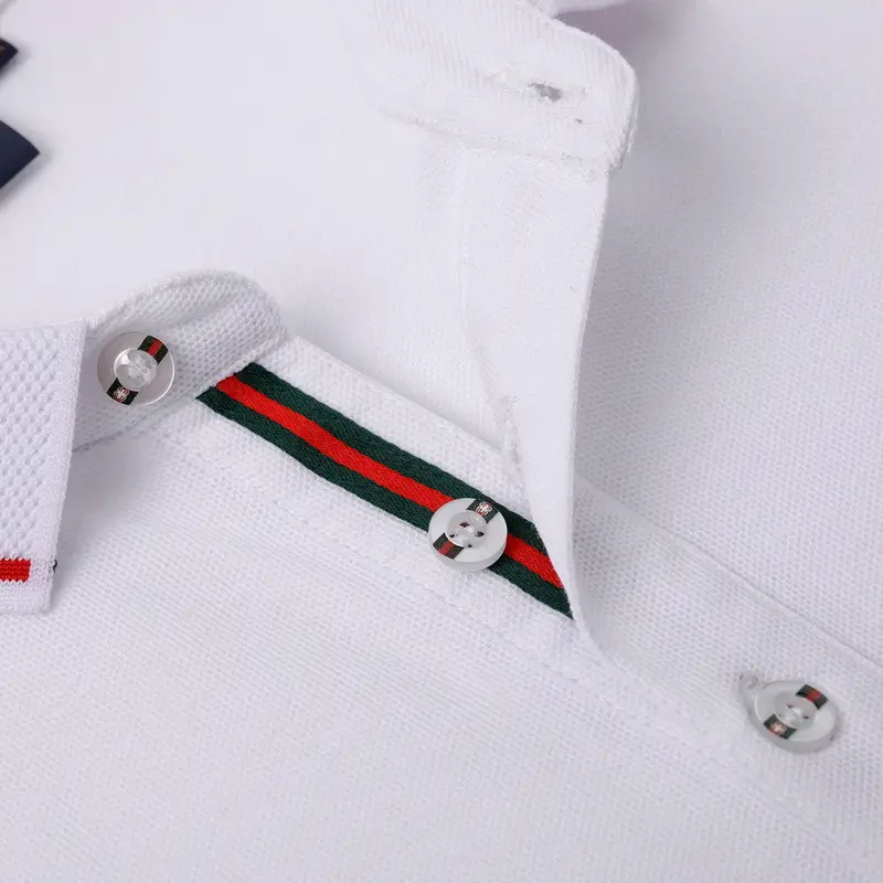 Men Grey Polo Shirt with Double Beads Embroidery - Image 15