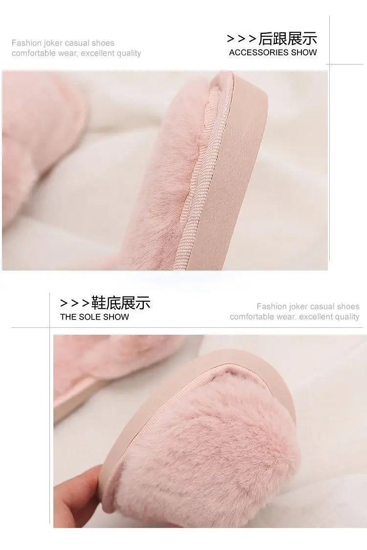 2026 Autumn and Winter New Style Furry Slippers for Women, Open-Toe Cotton Slippers, Cross-Strap Outdoor Wear, Large Size Women's Slippers, Slip-On Slippers — feature 3