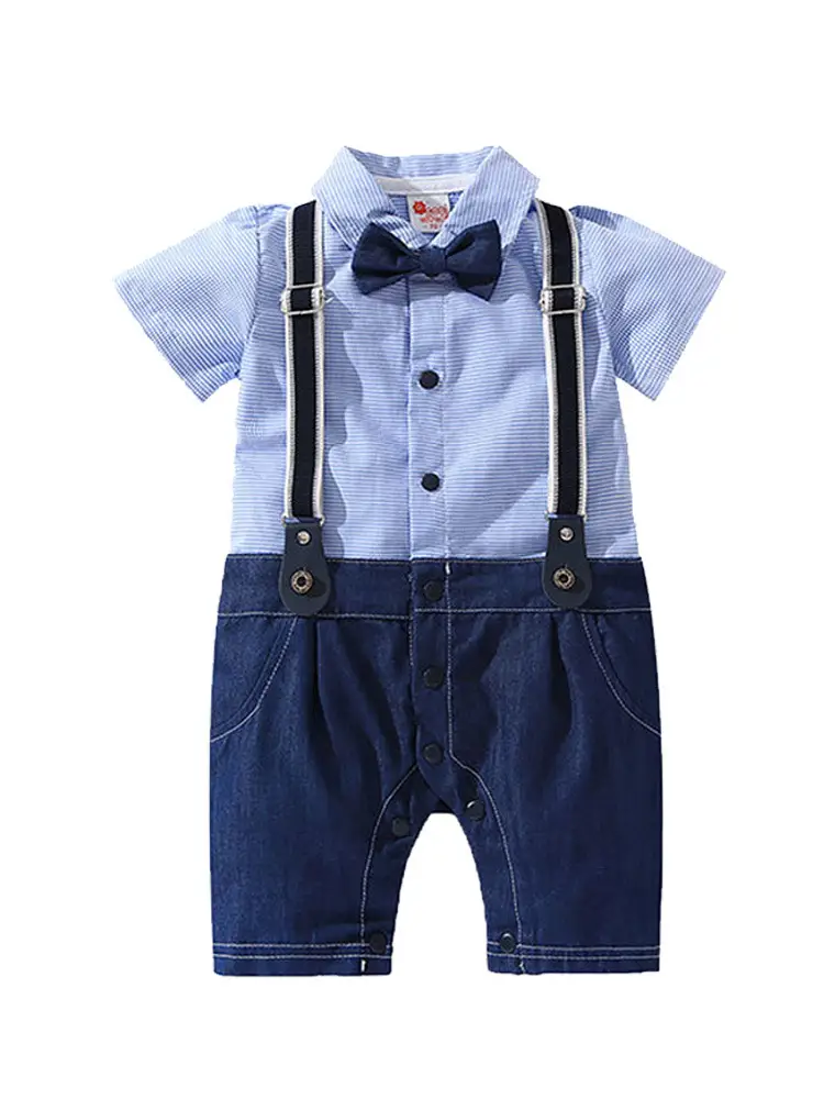 Baby Boys Short Sleeve Bow Tie Summer Suit - Image 7