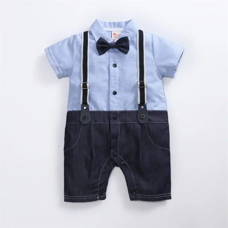 Baby Boys Short Sleeve Bow Tie Summer Suit - Image 2