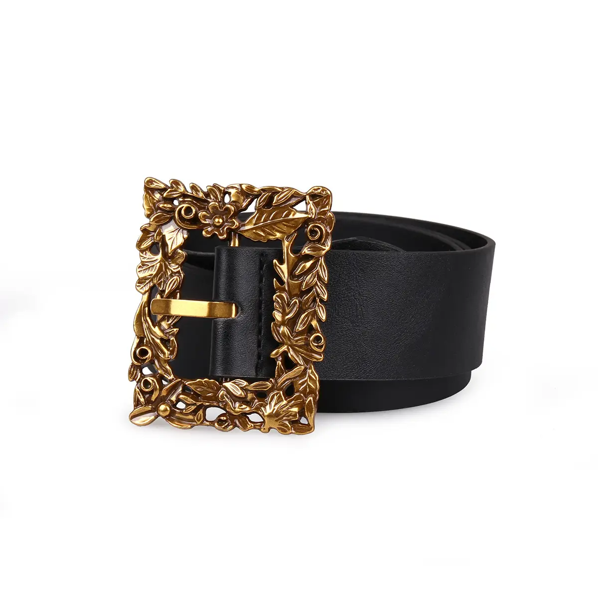 American Gold Carved Japanese Buckle Belt for Women - Image 4