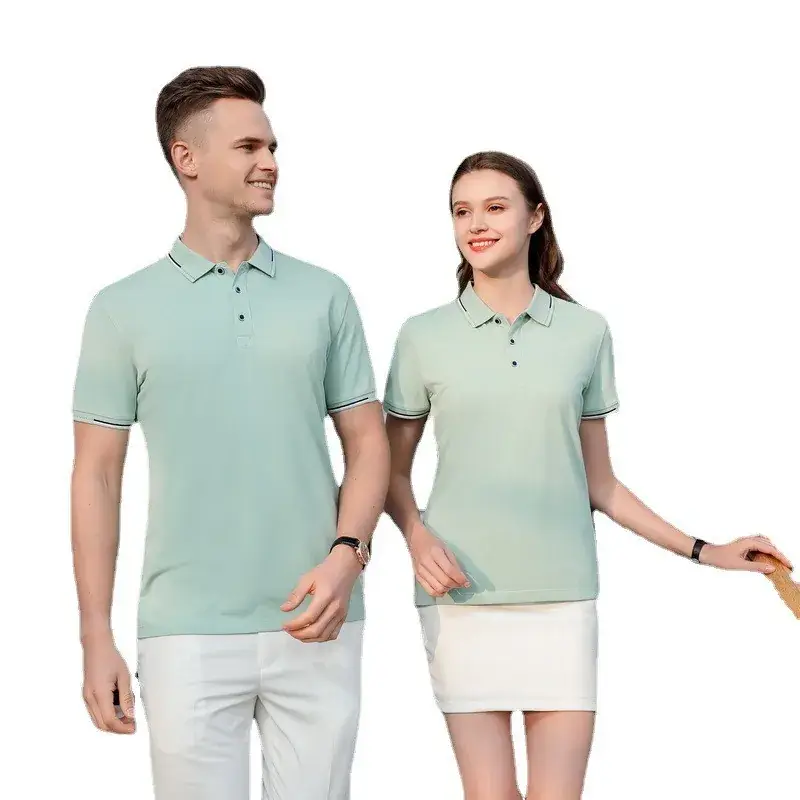 Huizhou Polo Shirt Blue Cotton Summer Men Women