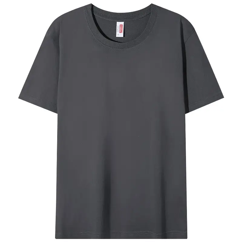Men Grey Cotton T-Shirt Round Neck Short Sleeve - Image 2
