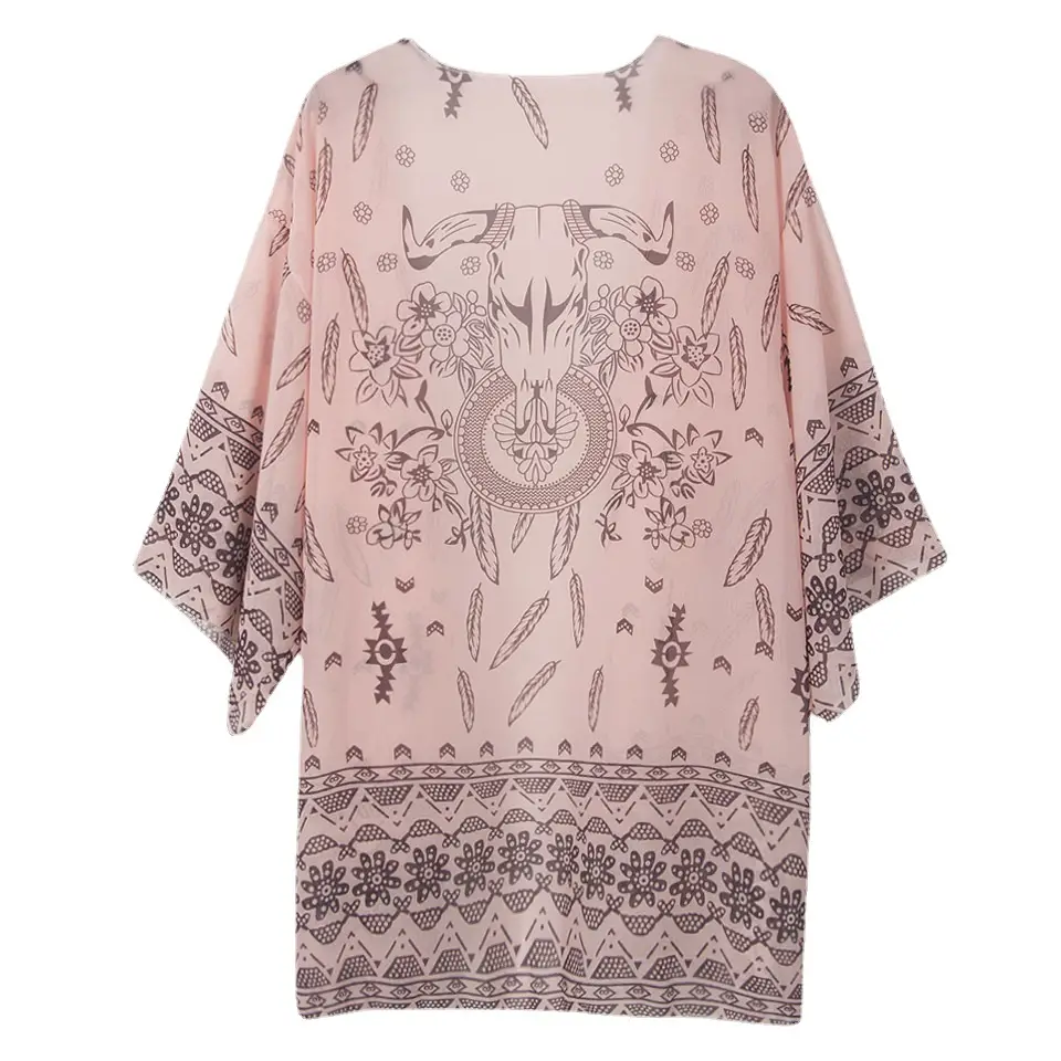 Women's Cross-Border Printed Cardigan Teal Anti-Snatch - Image 7