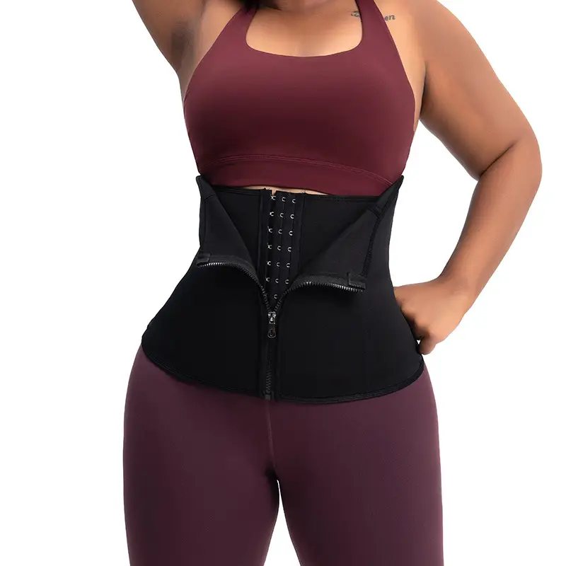 Women's Waist Shaping Belt with Zip Closure Black