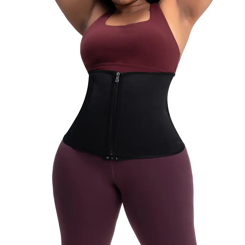 Women's Waist Shaping Belt with Zip Closure Black