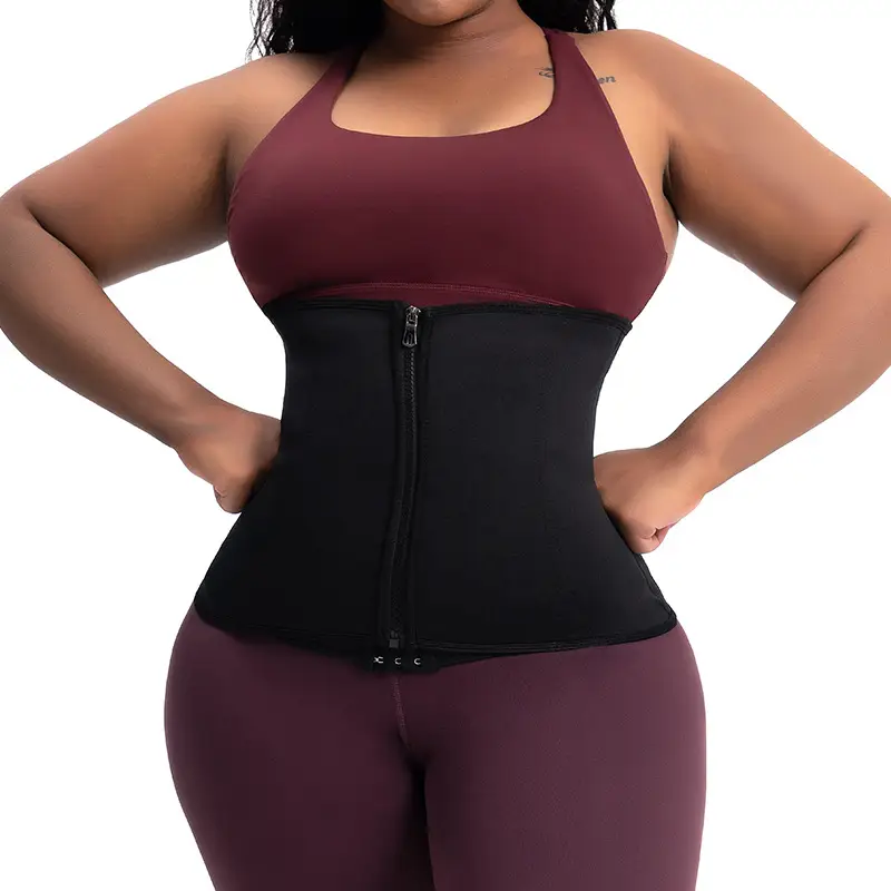 Women's Waist Shaping Belt with Zip Closure Black