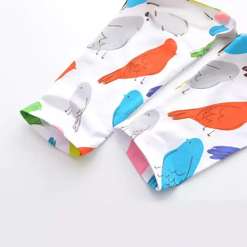 Autumn New Girls Printed Leggings White Blue Orange - Image 4