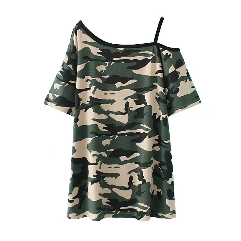 Women's Camouflage T-Shirt Skirt Shoulder Strap Summer Wear - Image 5