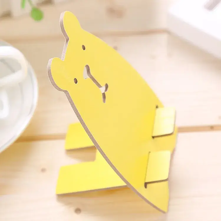 Yellow Wooden Mobile Phone Holder Bear Design - Image 16
