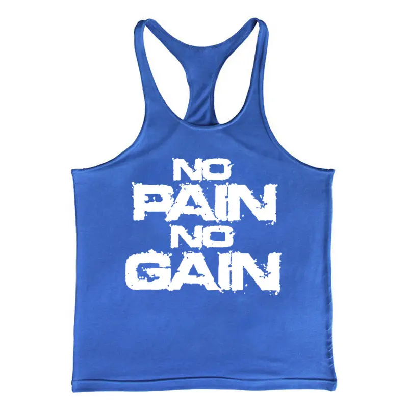 No Pain No Gain Printed Yellow Men's Camisole - Image 5