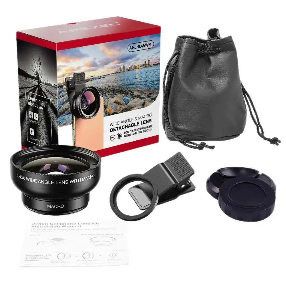 2-in-1 Macro Lens Set for Mobile Phone 0.45x Ultra Wide Angle - Image 5