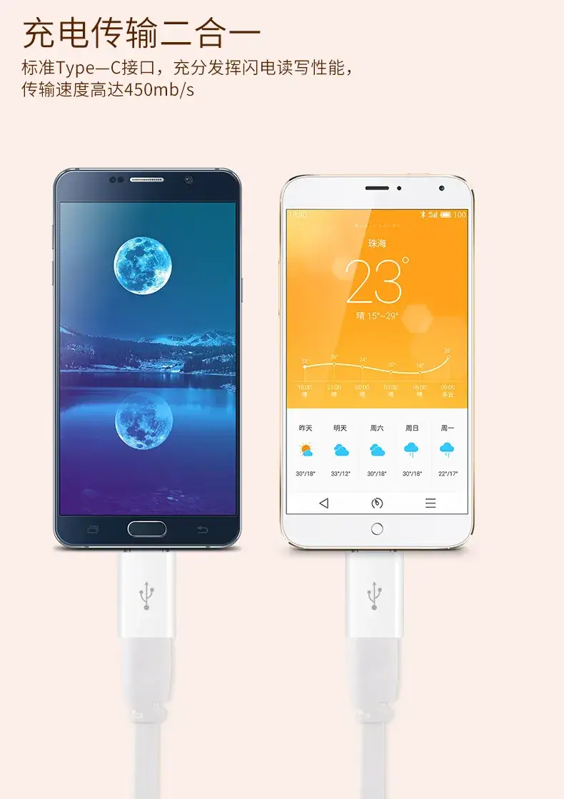 Red Micro to Type-C Mobile Charging Cable Fast OTG Adapter — feature 6