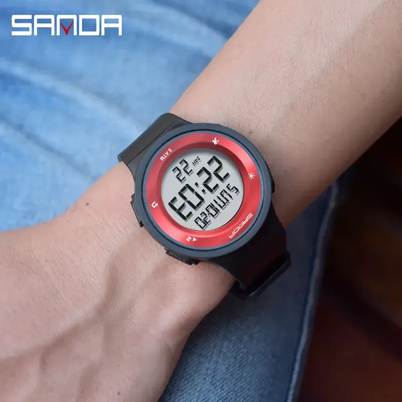 Sanda Pink Digital Smart Wristwatch with Dual Display - Image 8