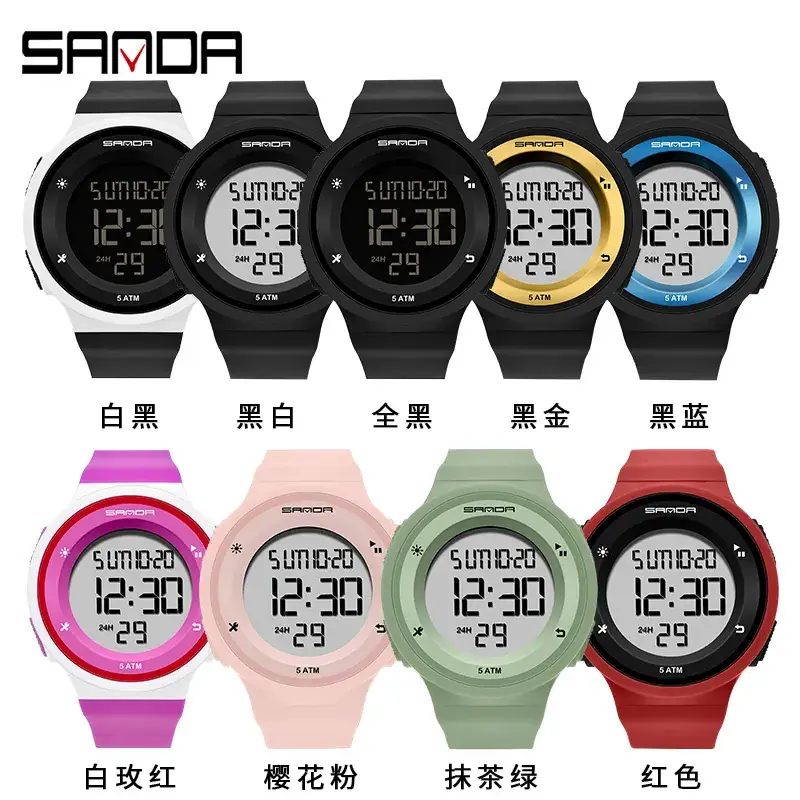 Sanda Pink Digital Smart Wristwatch with Dual Display - Image 9
