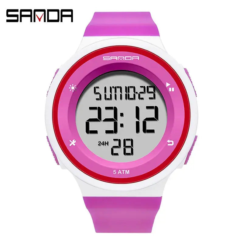 Sanda Pink Digital Smart Wristwatch with Dual Display - Image 10